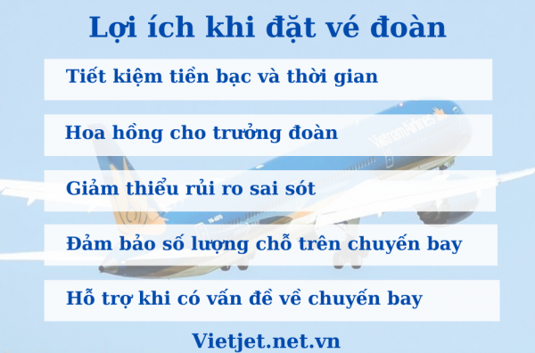 Lợi ích khi đặt vé đoàn Vietnam Airlines