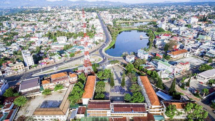 Thành phố Bảo Lộc nhìn từ trên không
